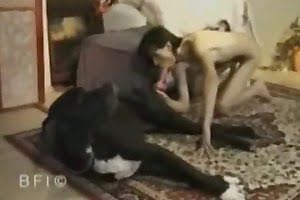 thresome dog porn